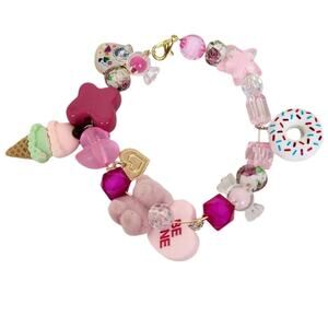 14K Gold Icecream Flocked Bear Kidcore Sweets Be Mine Bracelet